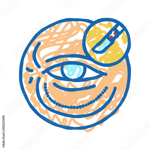 blepharoplasty surgery icon doodle illustration