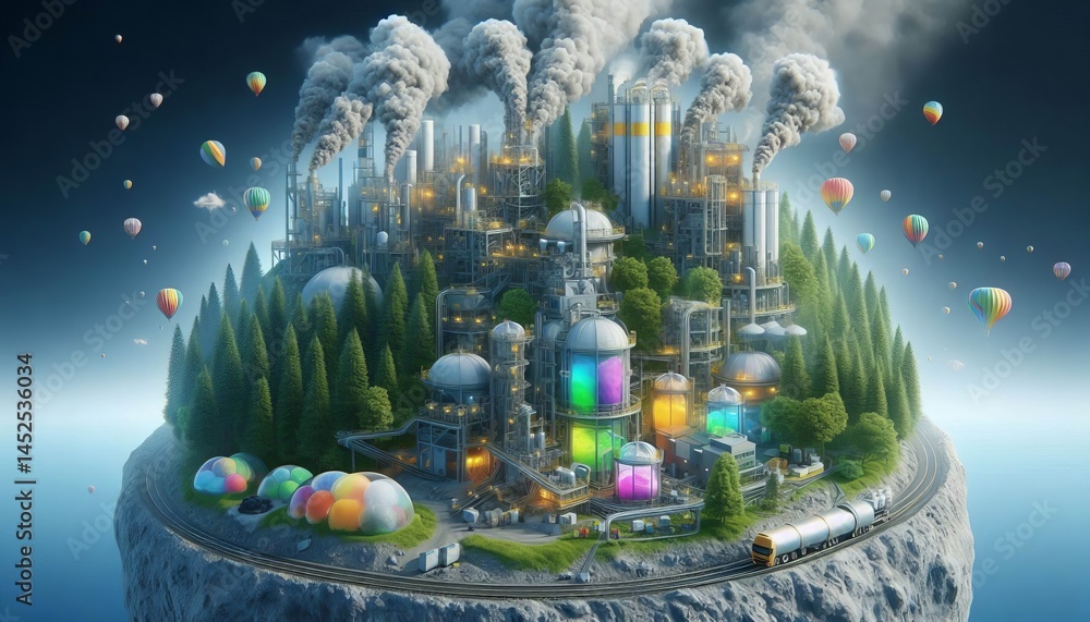 Fototapeta premium Systems scrubbing pollutants without producing hazardous byprodu