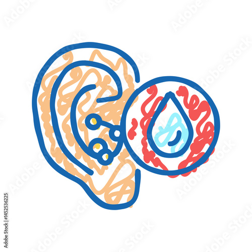 swimmers ear icon doodle illustration