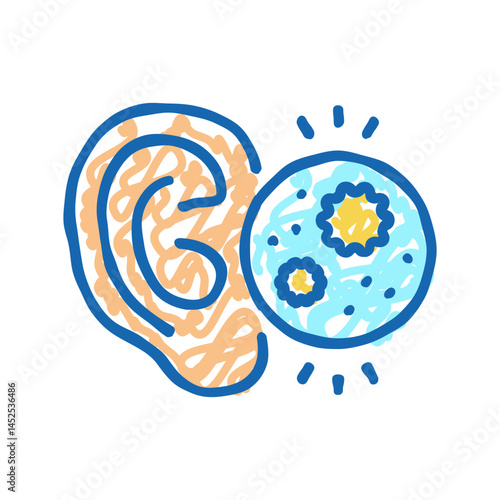 ear infection icon doodle illustration