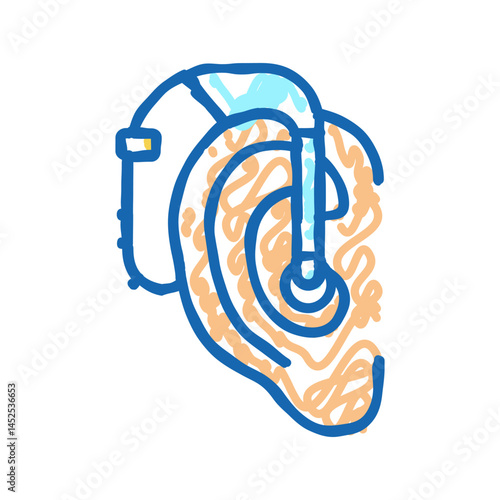 hearing aids icon doodle illustration
