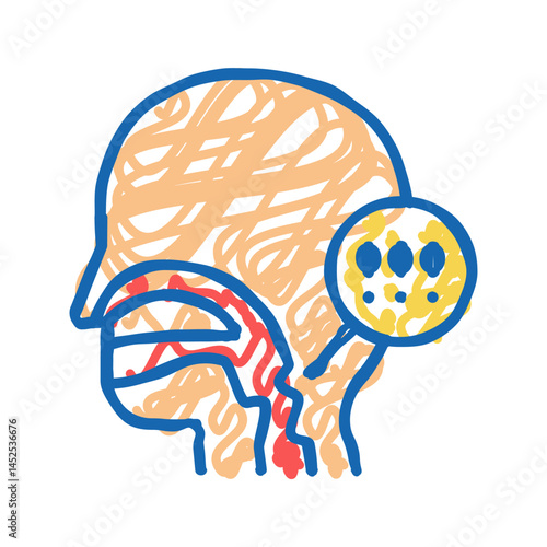 dysphagia disease icon doodle illustration