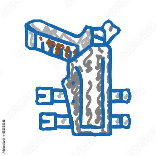 gun holster icon doodle illustration