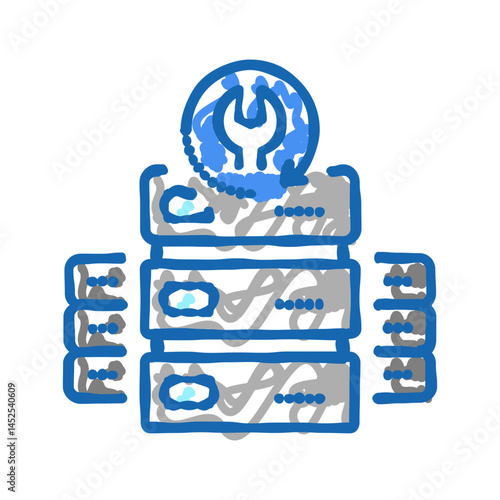raid data recovery icon doodle illustration