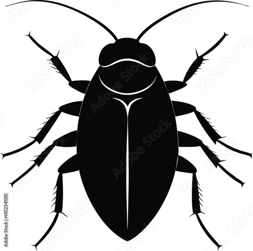 cockroach silhouette line art vector illustration. Cockroach pest or roach infestation line art vector icon. Cockroach vector icon symbol