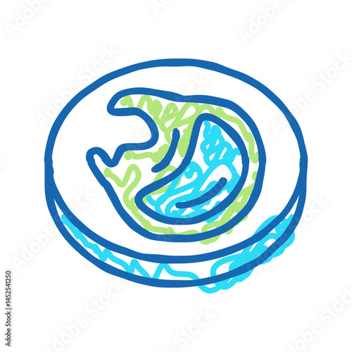 macrophage cell immunity icon doodle illustration