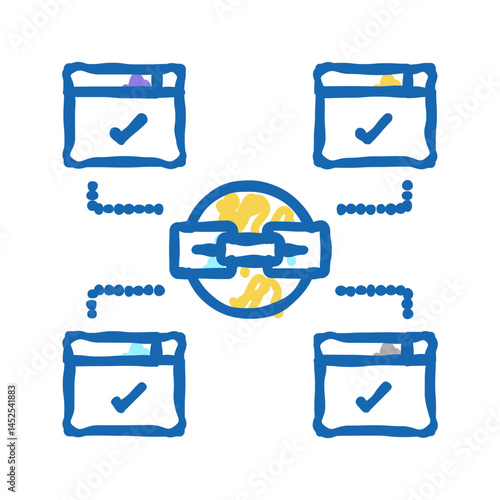 relevant outbound links icon doodle illustration