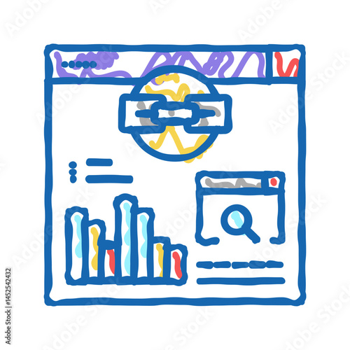 website link analytics icon doodle illustration