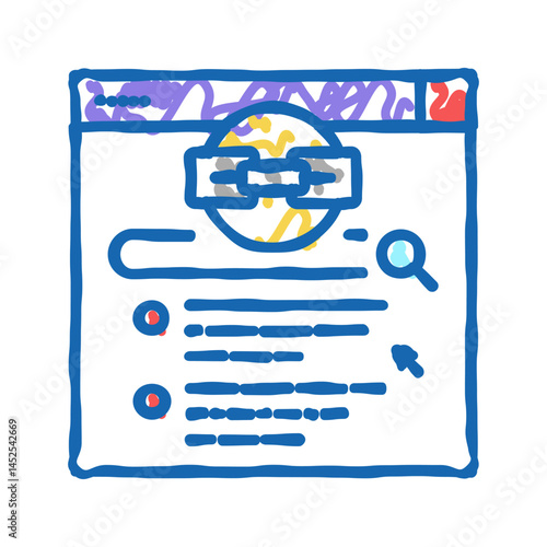authoritative link icon doodle illustration