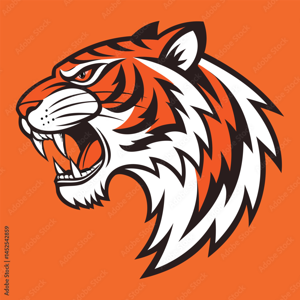 Fototapeta premium Modern Tiger Face Badge Logo