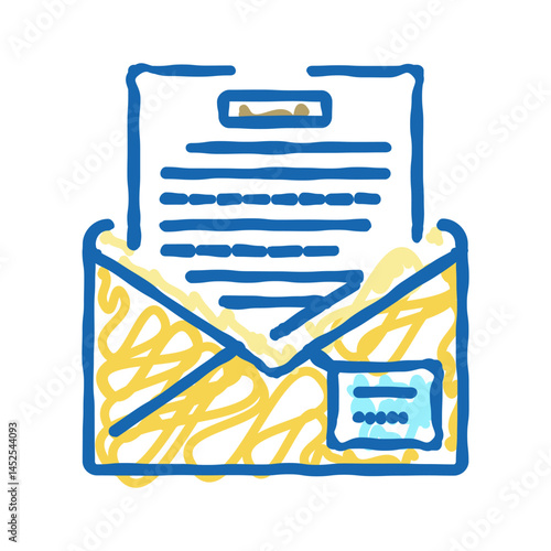 letter envelope icon doodle illustration