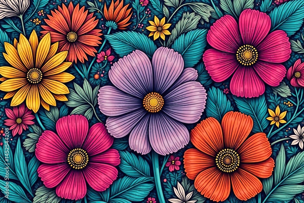 Intricate line art floral pattern, ideal for modern designs , geometric, sophisticated, brochure Intricate line art floral pattern, ideal for modern designs , geometric, sophisticated, brochure