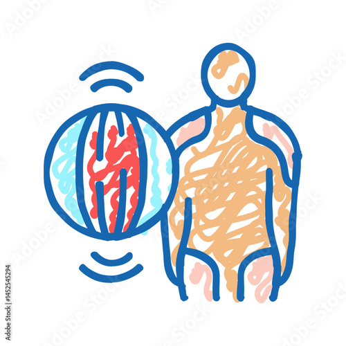 polymyositis muscle problem icon doodle illustration