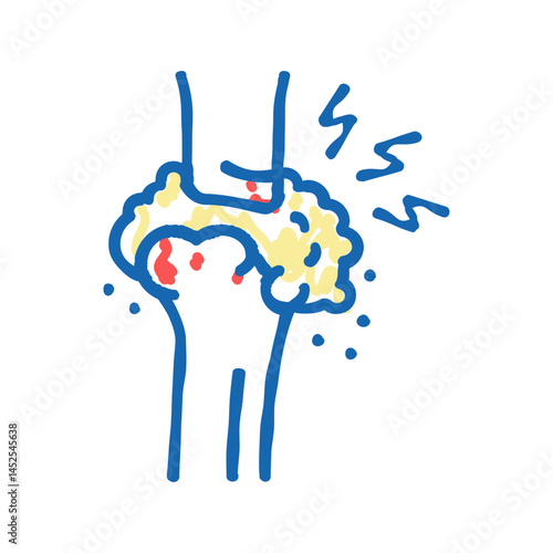 gout health problem icon doodle illustration