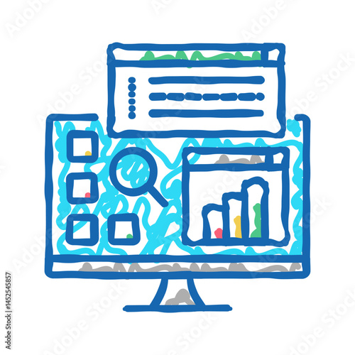 desktop applications icon doodle illustration