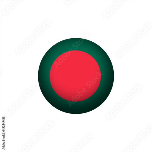 Bangladesh flag in 3D sphere shape. Bangladesh flag logo illustration. Bangladesh flag icon.