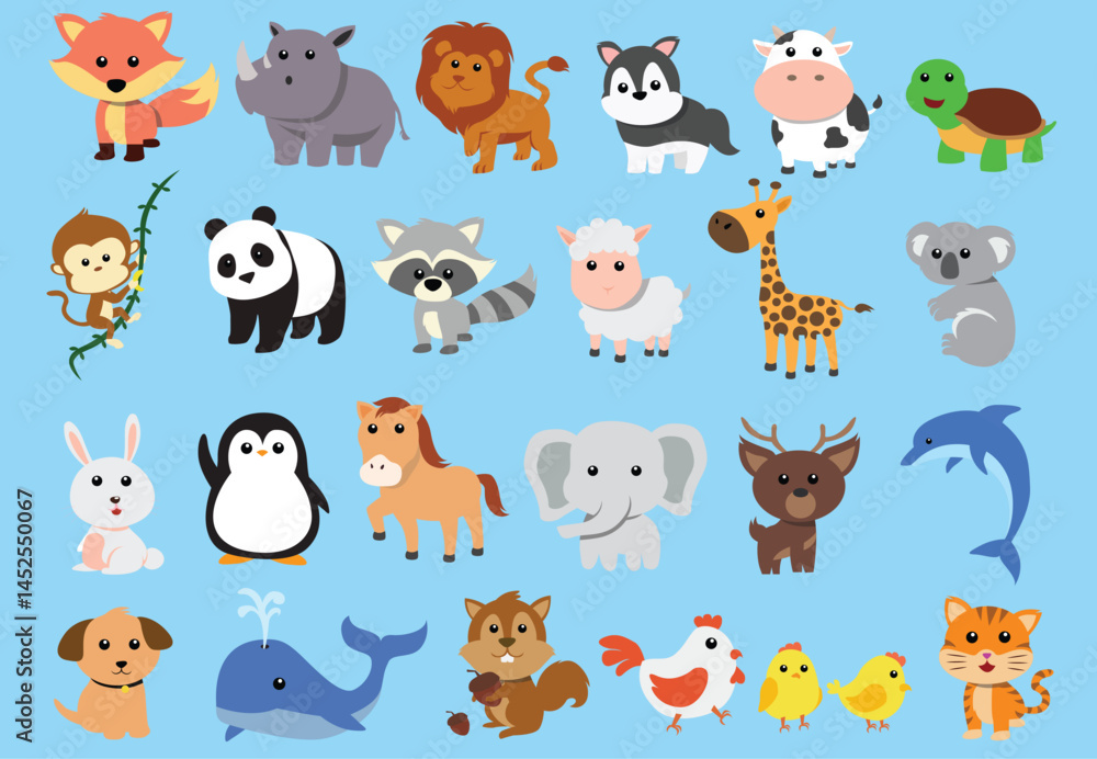 Fototapeta premium set of animals
