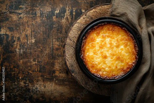 Wallpaper Mural Bowl of cheese pudding on wooden table. Torontodigital.ca