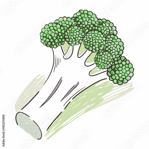 Illustration of Broccoli Celebrating Healthy Eating with Its Vibrant Colors in a Whimsical Style Representing Nutrition and Wellness