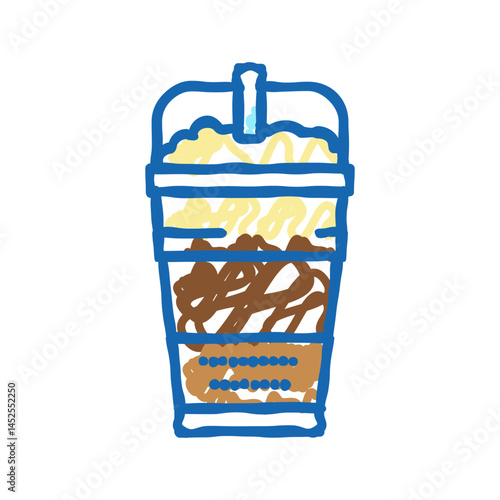 latte macchiato coffee icon doodle illustration