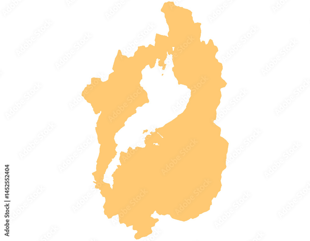 Obraz premium 滋賀県 地図 オレンジ イラスト