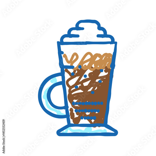 glace coffee icon doodle illustration