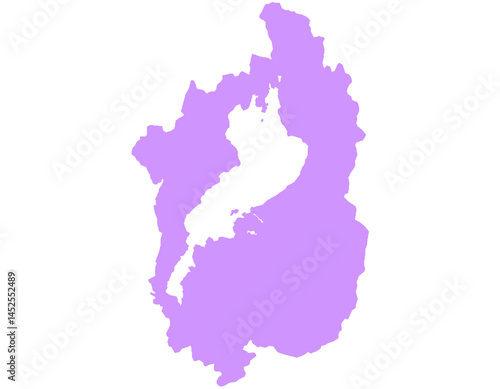 滋賀県　地図　紫　イラスト