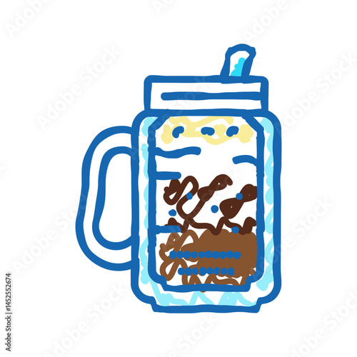 mocha coffee icon doodle illustration