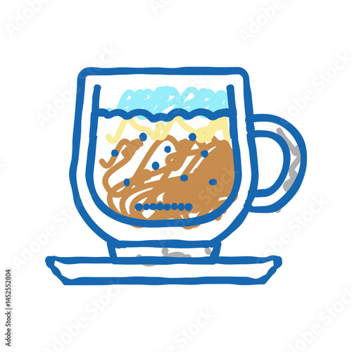 white coffee icon doodle illustration