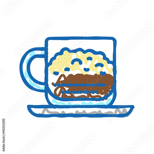 macchiato coffee icon doodle illustration