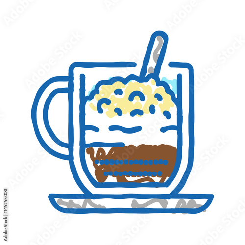 cappuccino coffee icon doodle illustration