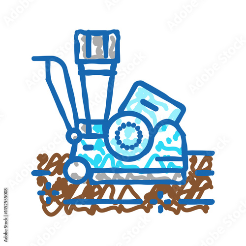 dustless sanding equipment icon doodle illustration