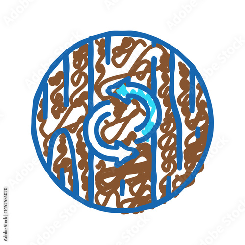 recoating hardwood floor icon doodle illustration