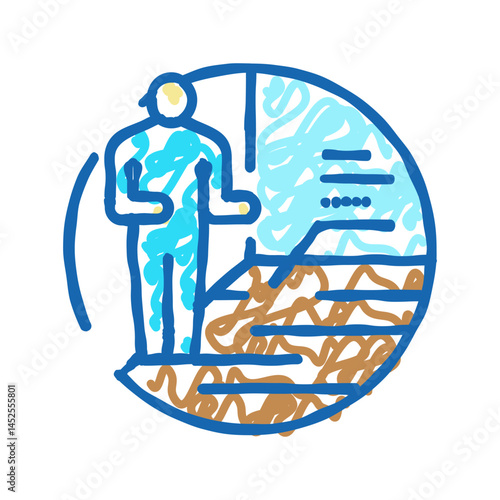 consultation of renovation service worker icon doodle illustration