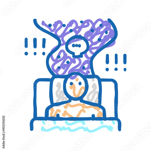 poor sleep habits icon doodle illustration