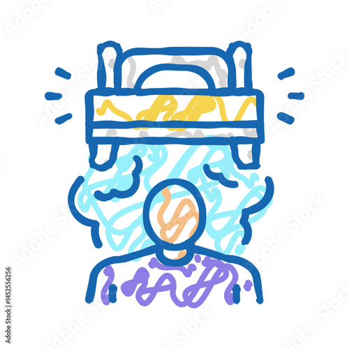 ongoing worries about sleep icon doodle illustration