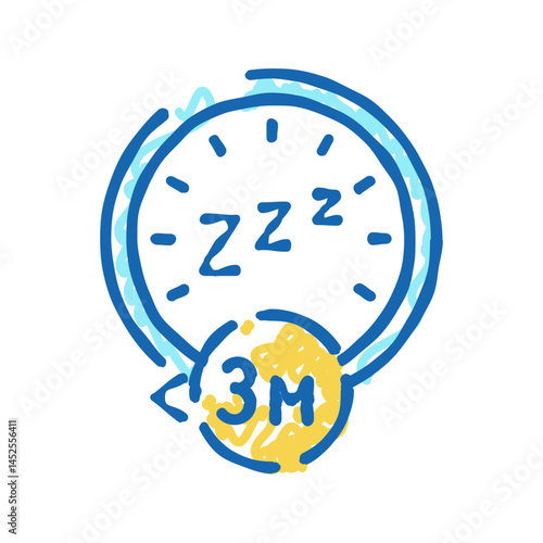 short term insomnia icon doodle illustration