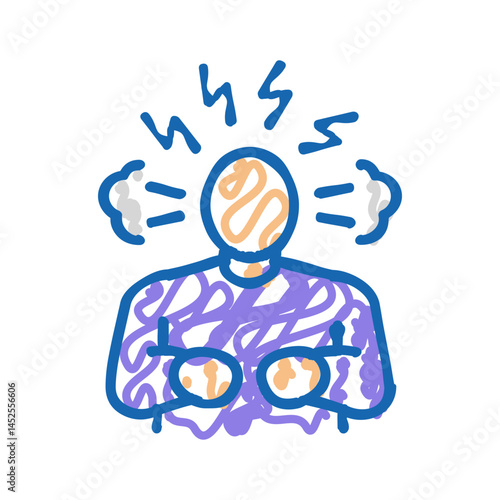 irritability, depression or anxiety icon doodle illustration