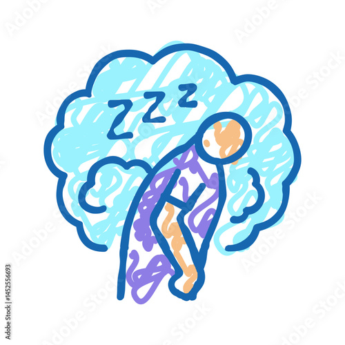 daytime tiredness or sleepiness icon doodle illustration