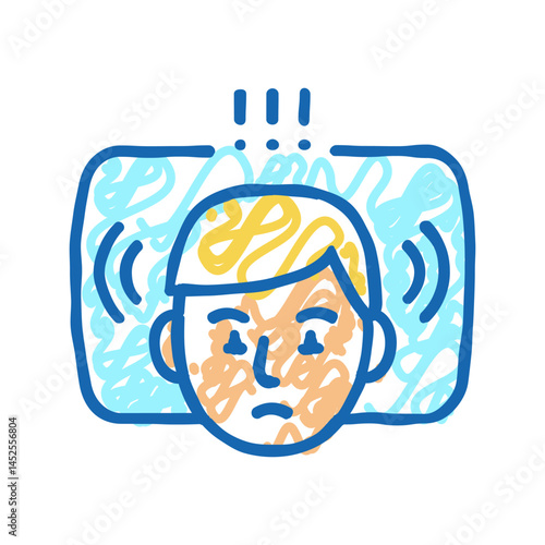 waking up during night icon doodle illustration