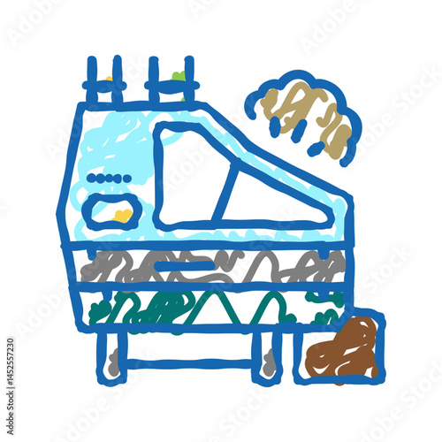 partial de-stoner machine factory icon doodle illustration