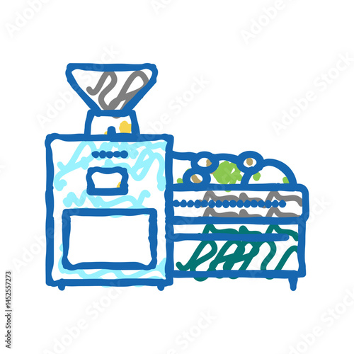washing machine olive icon doodle illustration