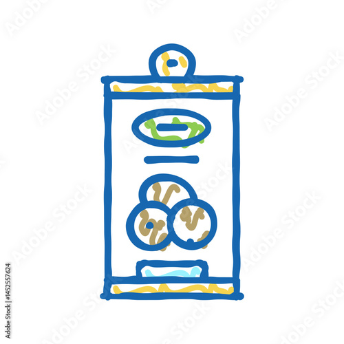 canning olive in container icon doodle illustration