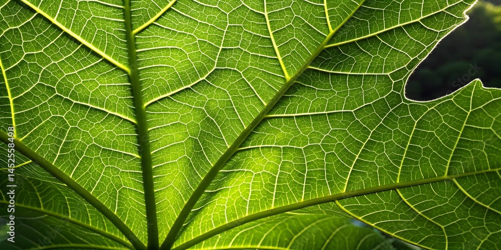 Intricate Green Leaf, Veins Illuminated, Natures Design, Close-Up Detail, Vibrant Green Hues, Botanical Beauty, Exquisite Texture, Leaf Structure, Magnified View, Natural Art Intricate Green Leaf, Veins Illuminated, Natures Design, Close-Up Detail, Vibrant Green Hues, Botanical Beauty, Exquisite Texture, Leaf Structure, Magnified View, Natural Art