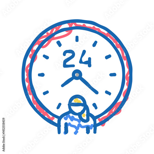 full time nanny icon doodle illustration