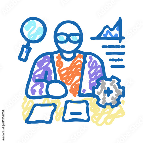 undergraduate research icon doodle illustration