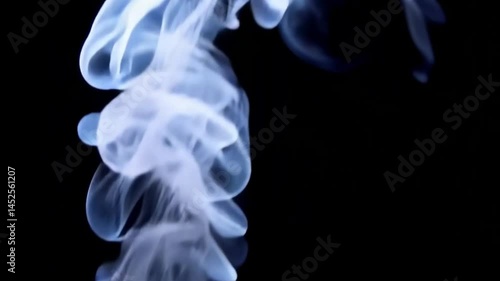 Rising Wall of Endless Smoke Steam Loop on Black Background	