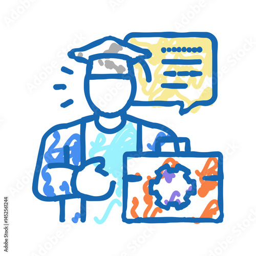 student job icon doodle illustration