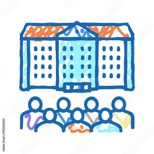 residence hall icon doodle illustration