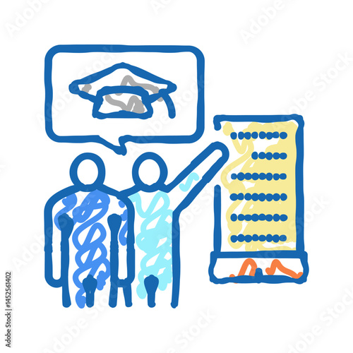 freshmen admission icon doodle illustration